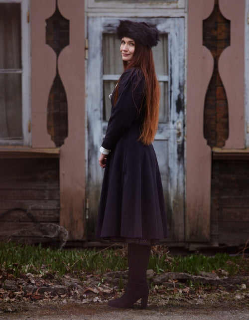Redingote en coton 'Louisa' noire