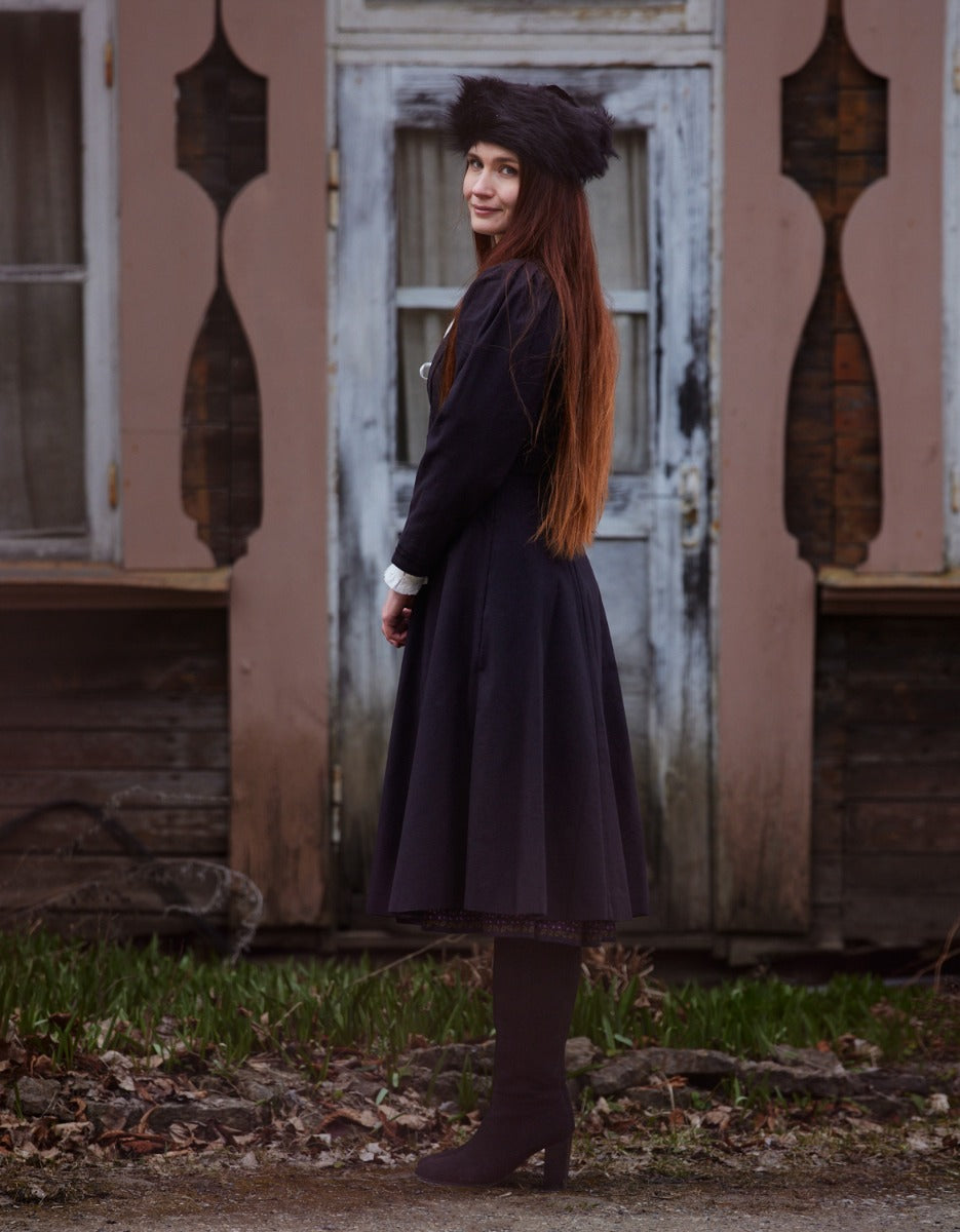 Redingote en coton 'Louisa' noire