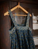 Robe longue 'Mari' imprimé baies brodé bleu