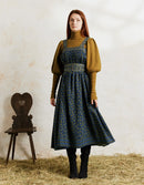 Robe longue 'Mari' imprimé baies brodé bleu