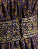 Robe longue 'Mari' imprimé baies brodé pourpre