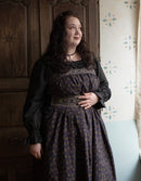 Robe longue 'Mari' imprimé baies brodé pourpre