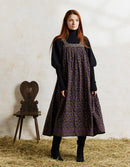 Robe longue 'Mari' imprimé baies brodé pourpre