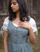 Robe 'Matilda' motif feuilles bleu -XXXL