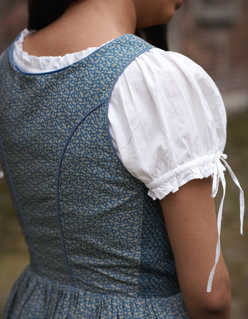 Robe 'Matilda' motif feuilles bleu -XXXL