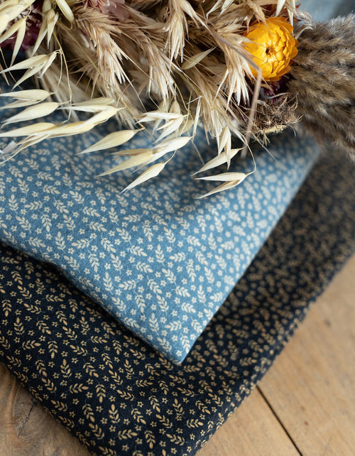 "Matilda" blue leaves cotton dress