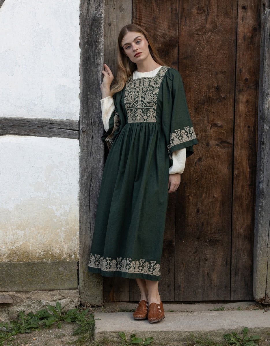 green emerald velvet dress Isabelle Dark Green Cream Float Sleeve Maxi Dress – Scarlett & Jo
