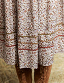 Robe 'Millicent' imprimé fleuri et velours crème