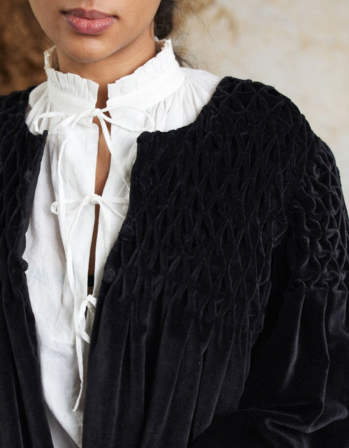 Veste 'Minna' noire en velours de coton