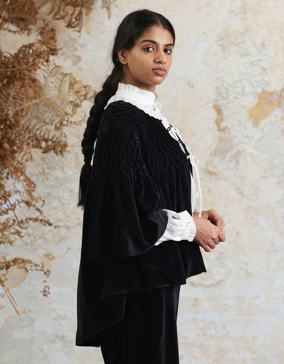 Veste 'Minna' noire en velours de coton
