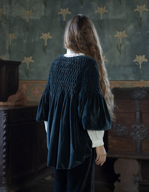 "Minna" velvet jacket forest green