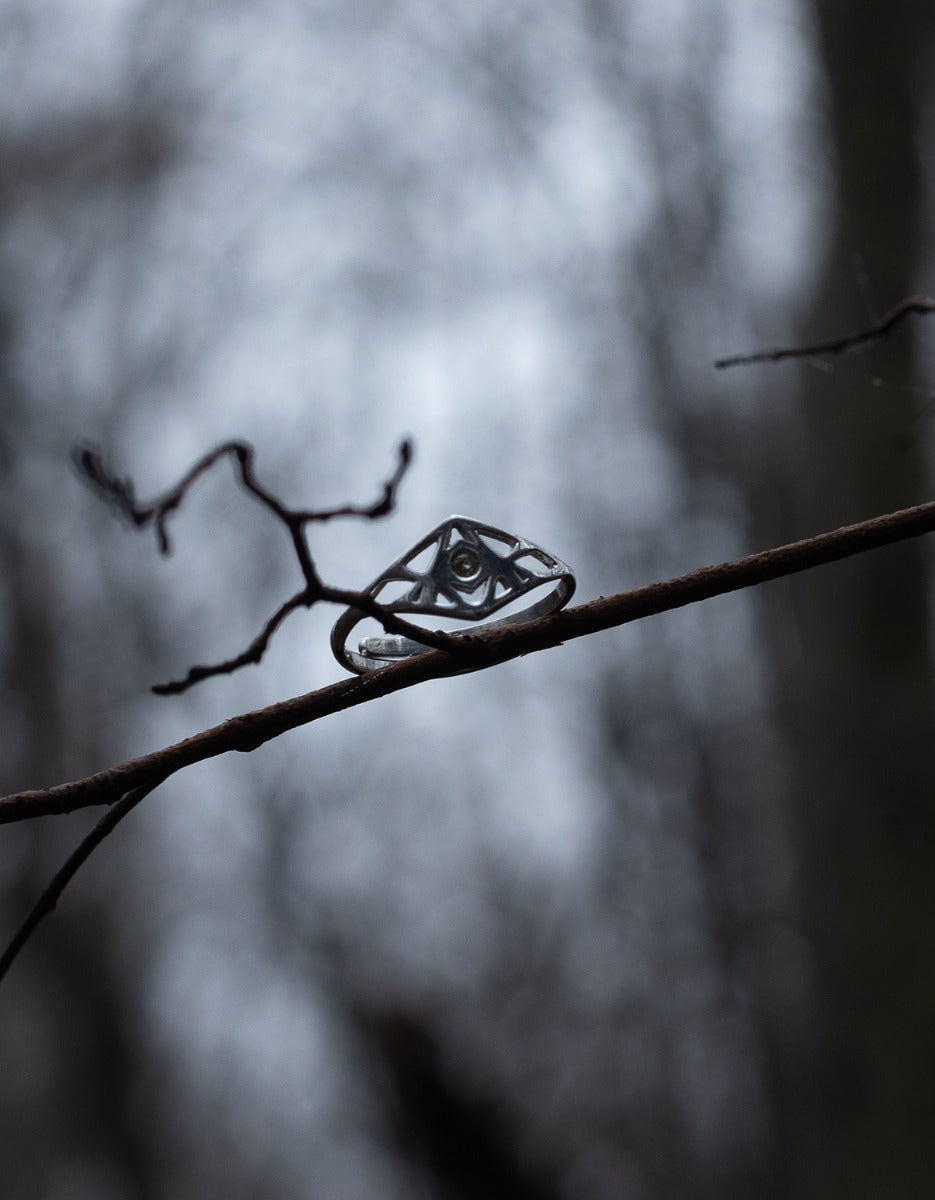 Bague 'Mira stilla' en argent et péridot