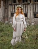 "Misha ceremony" linen dress with linen lace