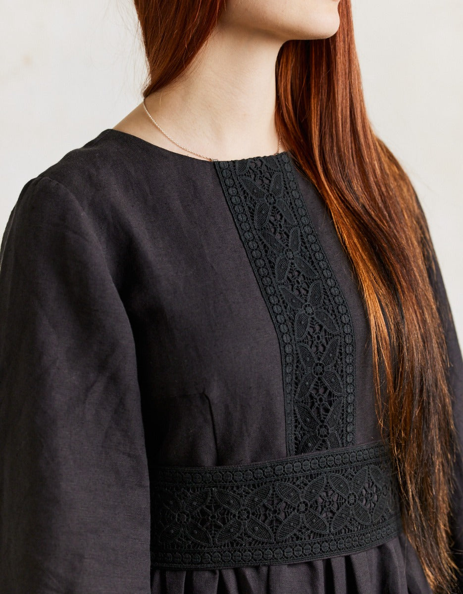 Robe 'Misha' midi noire – voriagh