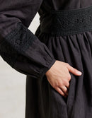 Robe 'Misha' longueur midi en lin noir