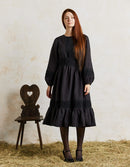 Robe 'Misha' longueur midi en lin noir