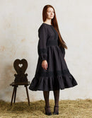 Robe 'Misha' longueur midi en lin noir