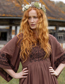 Robe brodée  'Mivilud' bois de rose