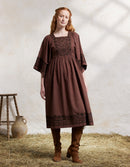 Robe brodée  'Mivilud' bois de rose