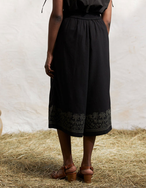 Jupe-culotte brodée 'Mivilud' noire