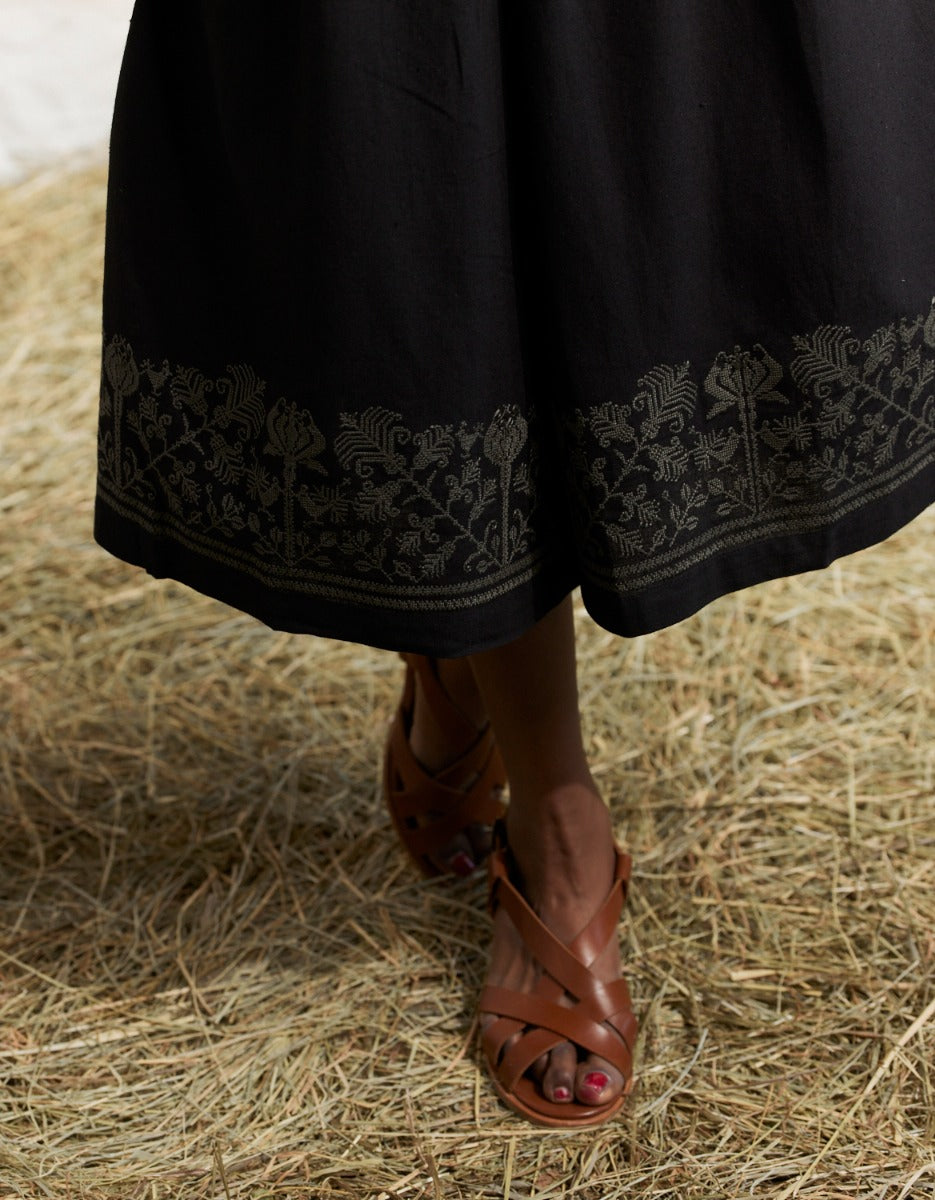 "Mivilud" embroidered culottes black