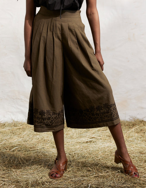 "Mivilud" embroidered culottes buckwheat