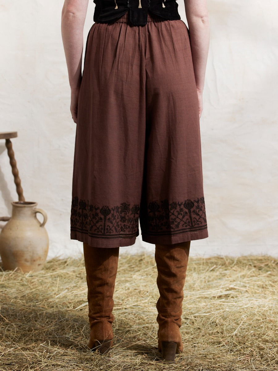 "Mivilud" embroidered culottes rosewood