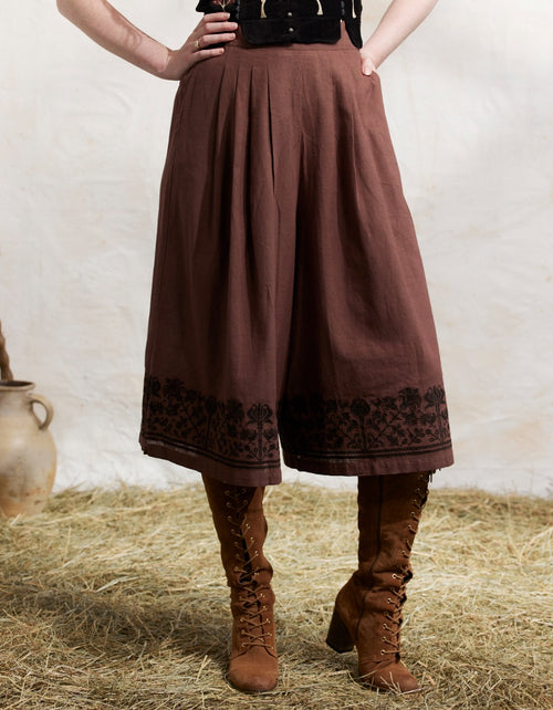 "Mivilud" embroidered culottes rosewood