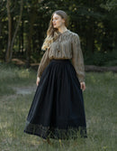Jupe brodée 'Mivilud' noir maxi