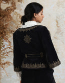 "Nelda" embroidered velvet jacket