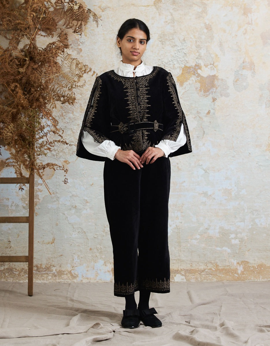 Veste 'Nelda' en velours noir brodé – voriagh - sisters from