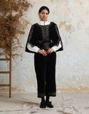"Nelda" embroidered velvet jacket