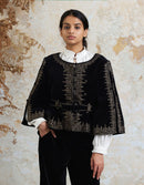 "Nelda" embroidered velvet jacket