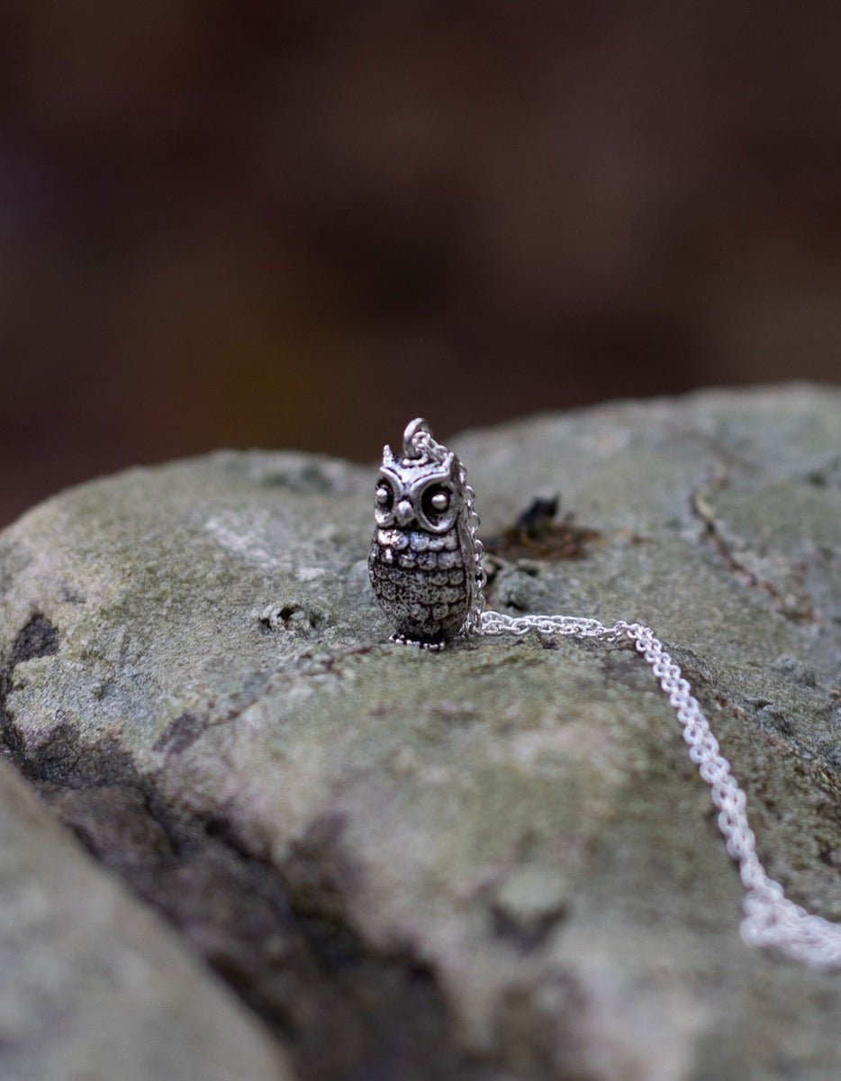 'Nightowl' Sterling silver pendant necklace with an Owl pendant