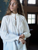Blouse "Pia" en voile de coton blanc