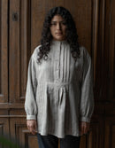 "René" French miller's shirt replica striped linen