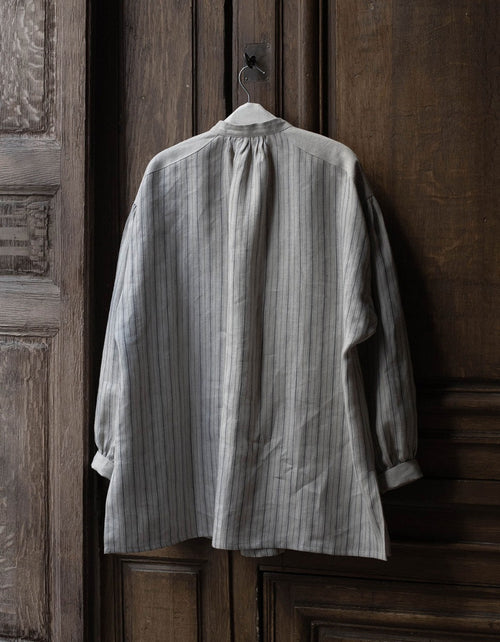 "René" French miller's shirt replica striped linen