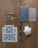 DIY kit 'The Embroiderer's Companion with Stork Scissors' - Mathilda Blue Leaves