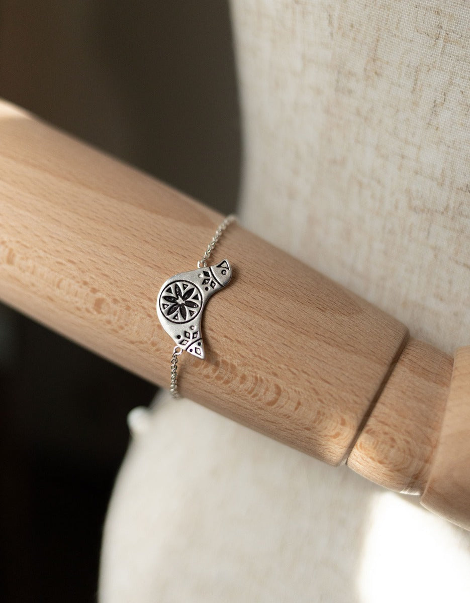 Bracelet 'Svyra' oiseau lituanuen en argent 925