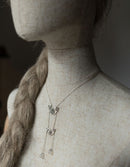 'Svyra' lituanian birds necklace in sterling silver with moonstone drops