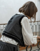 "Tanya" charbon and velvet vest