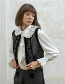 "Tanya" charbon and velvet vest
