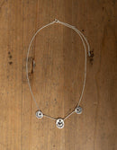 'Zina' triple folk sparrow necklace in sterling silver