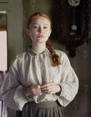 Blouse 'Valeria' en lin brodé menthe