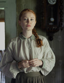 Blouse 'Valeria' en lin brodé menthe