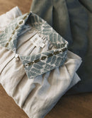 Blouse 'Valeria' en lin brodé menthe