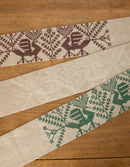 "Valeska" embroidered linen belt green