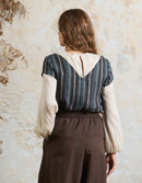 "Vanda" organic striped linen top