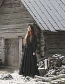"Velga" embroidered maxi skirt black