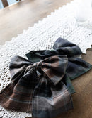 "Vera" brown tartan hair clip bow